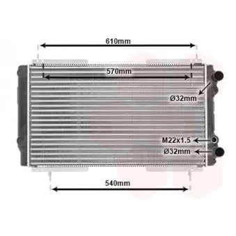 Radiateur, refroidissement du moteur VAN WEZEL 43002155