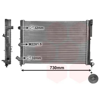 Radiateur, refroidissement du moteur VAN WEZEL 43002165