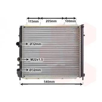 Radiateur, refroidissement du moteur VAN WEZEL 43002174