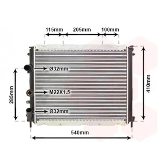 Radiateur, refroidissement du moteur VAN WEZEL 43002231