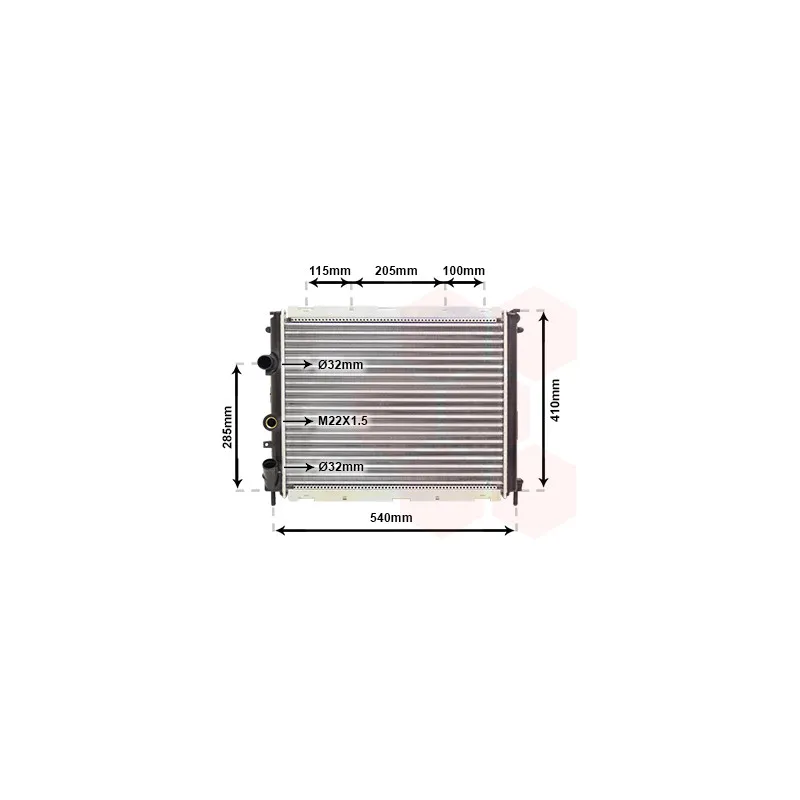 Radiateur, refroidissement du moteur VAN WEZEL 43002231