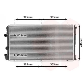 Radiateur, refroidissement du moteur VAN WEZEL 43002263