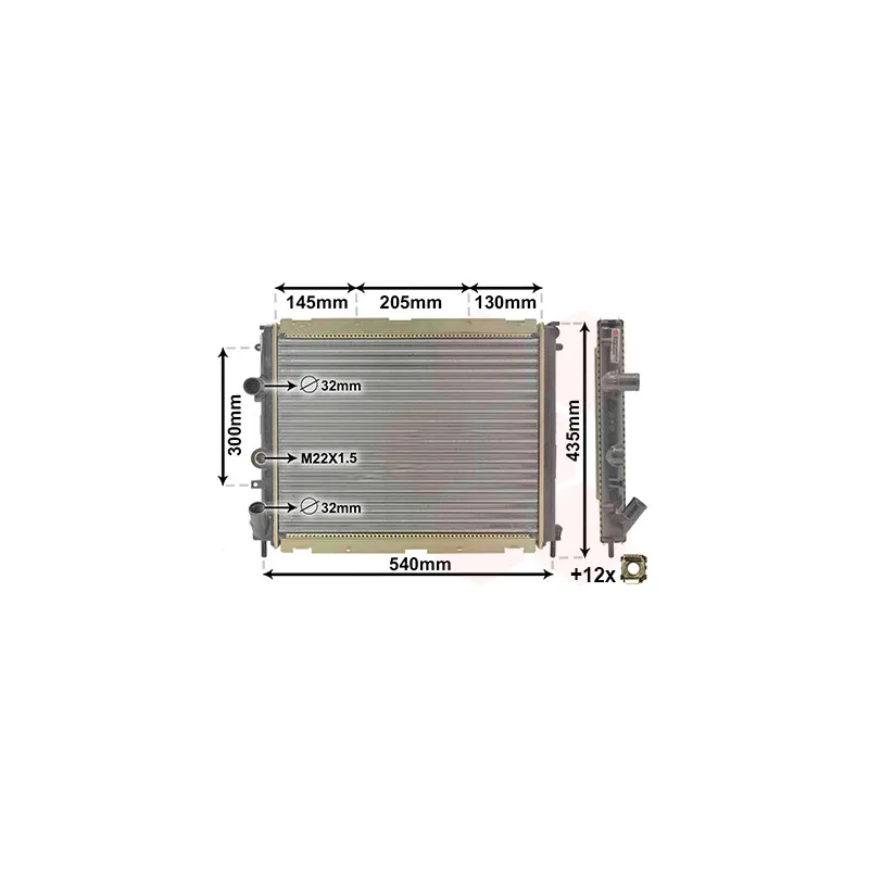 Radiateur, refroidissement du moteur VAN WEZEL 43002267