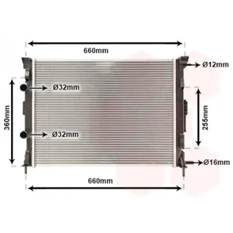 Radiateur, refroidissement du moteur VAN WEZEL 43002308