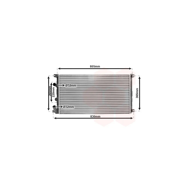 Radiateur, refroidissement du moteur VAN WEZEL 43002321