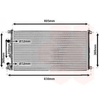 Radiateur, refroidissement du moteur VAN WEZEL 43002322