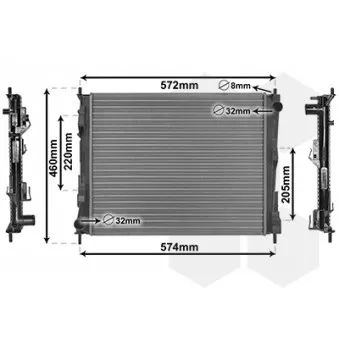 Radiateur, refroidissement du moteur VAN WEZEL 43002375