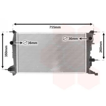 Radiateur, refroidissement du moteur VAN WEZEL 43002410