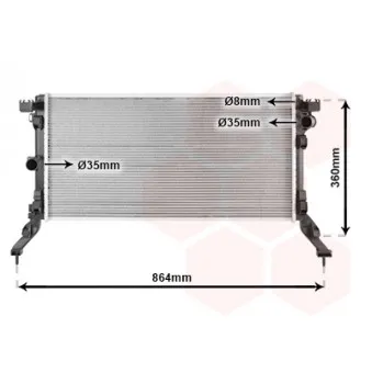 Radiateur, refroidissement du moteur VAN WEZEL 43002418