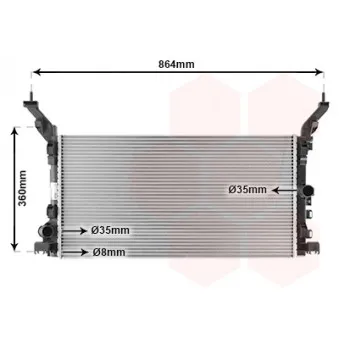 Radiateur, refroidissement du moteur VAN WEZEL 43002419