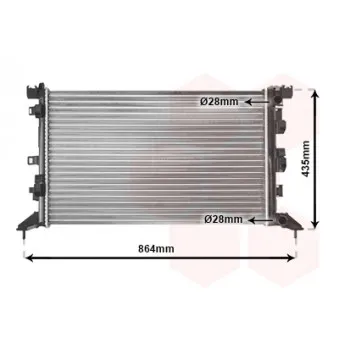 Radiateur, refroidissement du moteur VAN WEZEL 43002425