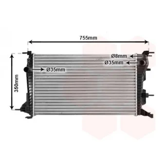 Radiateur, refroidissement du moteur VAN WEZEL