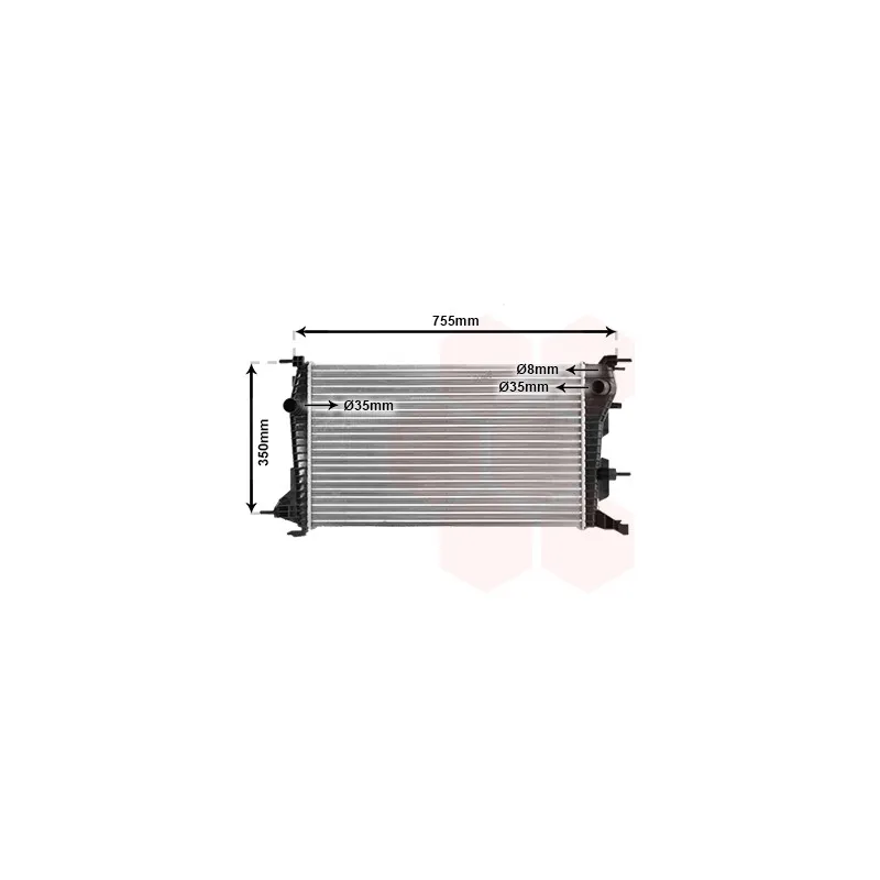 Radiateur, refroidissement du moteur VAN WEZEL 43002460