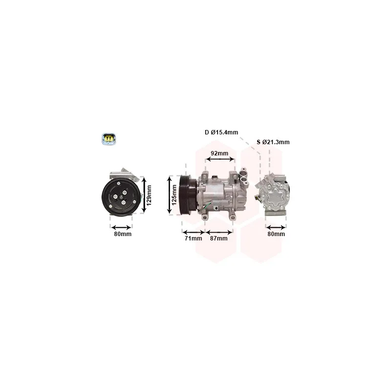 Compresseur, climatisation VAN WEZEL 4300K401