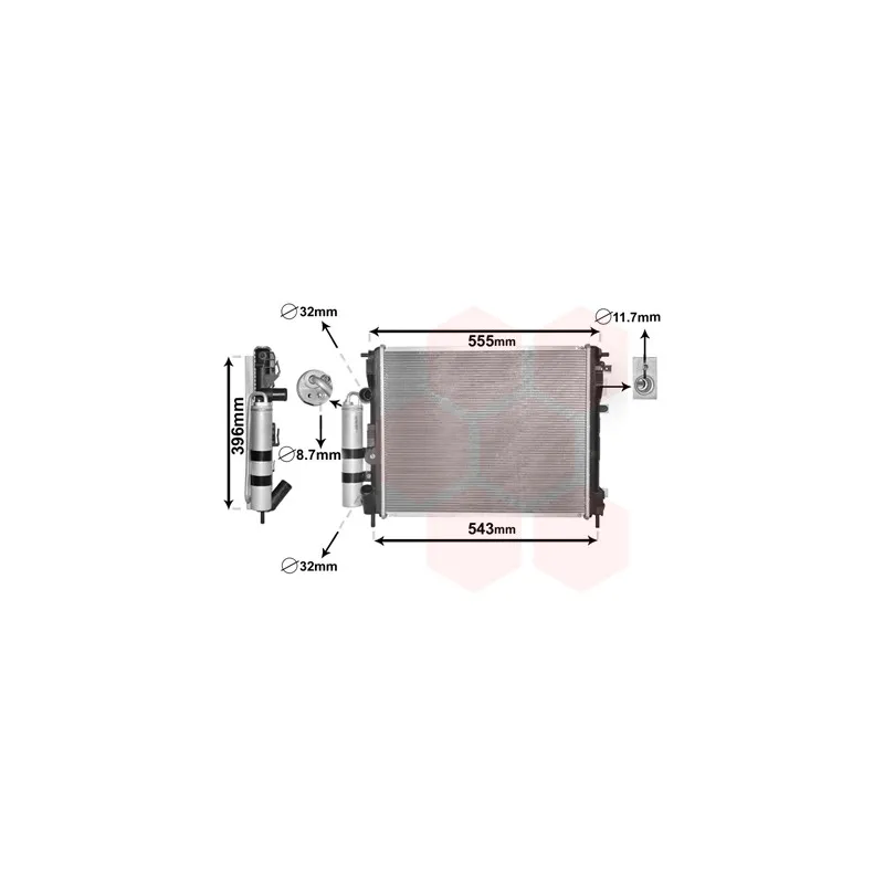 Radiateur, refroidissement du moteur VAN WEZEL 4300M323