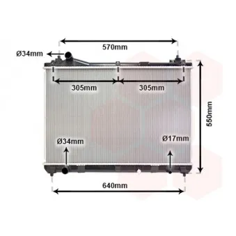 Radiateur, refroidissement du moteur VAN WEZEL 52002100