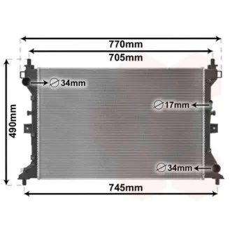 Radiateur, refroidissement du moteur VAN WEZEL 52012703