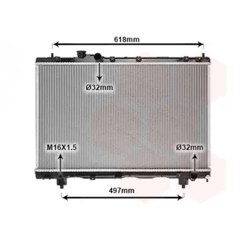 Radiateur, refroidissement du moteur VAN WEZEL 53002241