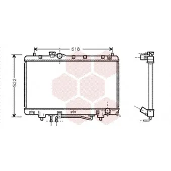 Radiateur, refroidissement du moteur VAN WEZEL 53002242