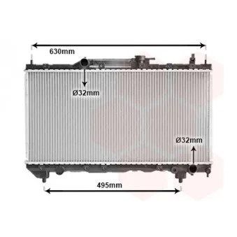 Radiateur, refroidissement du moteur VAN WEZEL 53002283