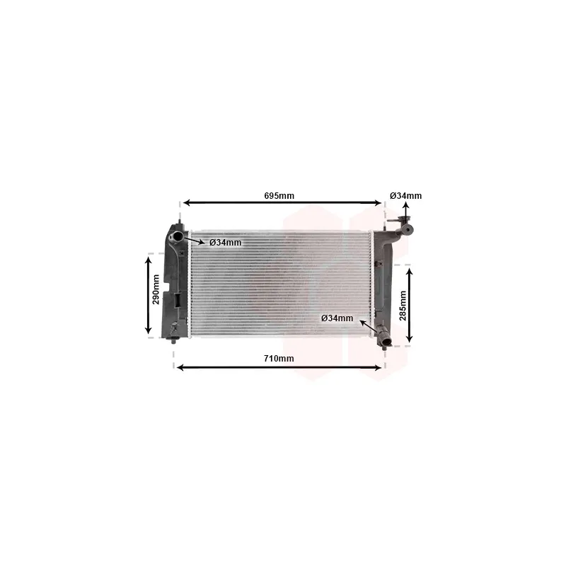 Radiateur, refroidissement du moteur VAN WEZEL 53002289