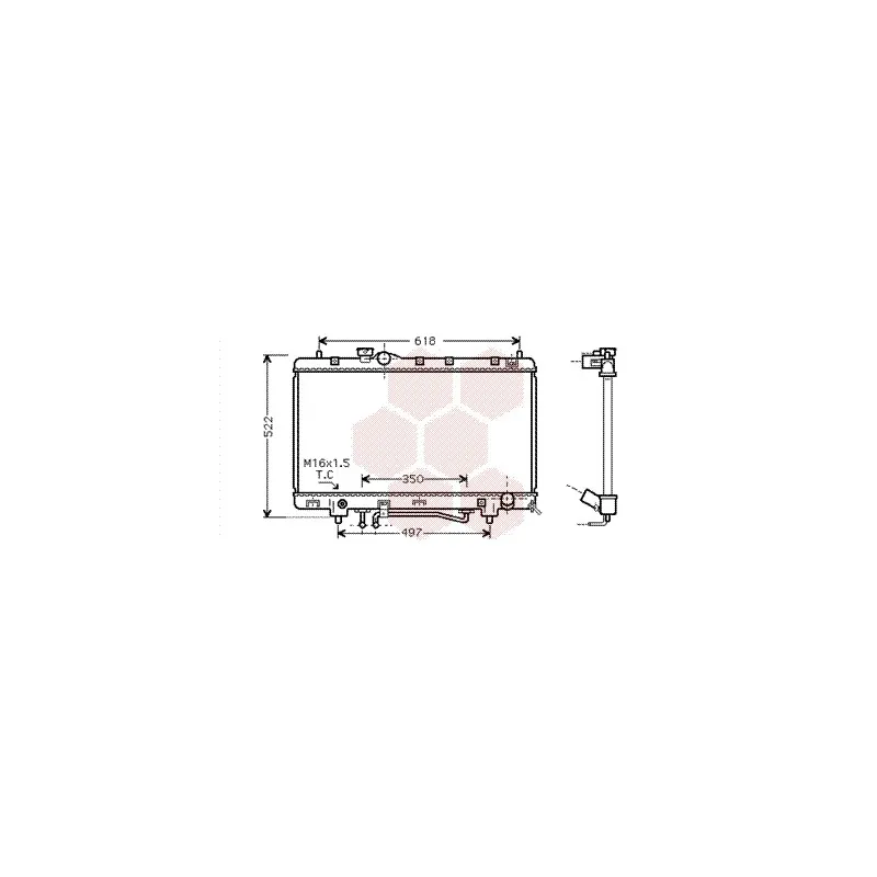 Radiateur, refroidissement du moteur VAN WEZEL 53002330