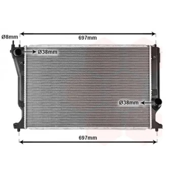 Radiateur, refroidissement du moteur VAN WEZEL 53002398