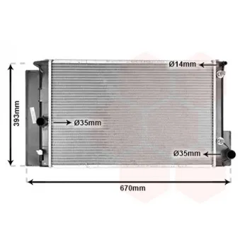 Radiateur, refroidissement du moteur VAN WEZEL 53002474