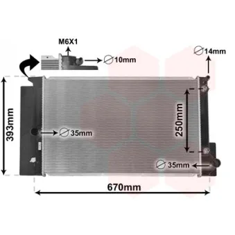 Radiateur, refroidissement du moteur VAN WEZEL 53002695