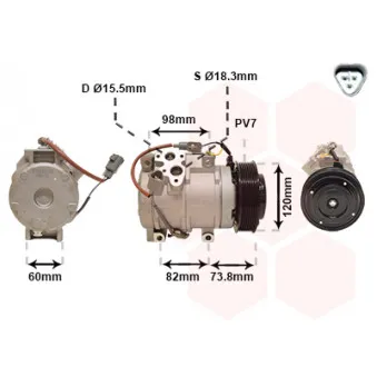 Compresseur, climatisation VAN WEZEL 5300K726