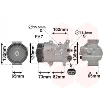 Compresseur, climatisation VAN WEZEL 5300K742