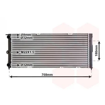 Radiateur, refroidissement du moteur VAN WEZEL 58002037