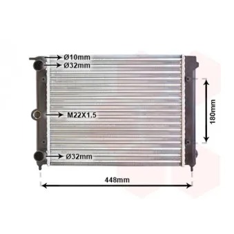 Radiateur, refroidissement du moteur VAN WEZEL 58002038