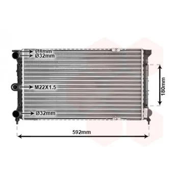 Radiateur, refroidissement du moteur VAN WEZEL 58002084