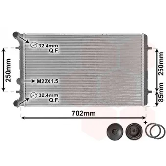 Radiateur, refroidissement du moteur VAN WEZEL 58002217