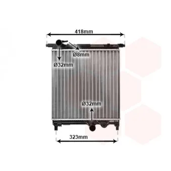 Radiateur, refroidissement du moteur VAN WEZEL 58002325