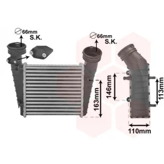 Intercooler, échangeur VAN WEZEL 58004238