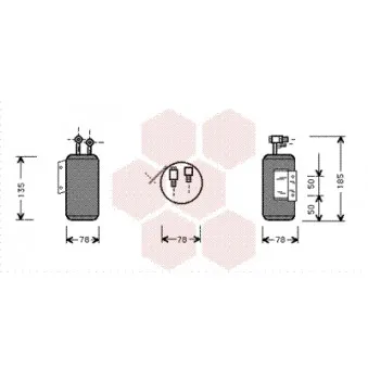 Filtre déshydratant, climatisation VAN WEZEL 5800D169