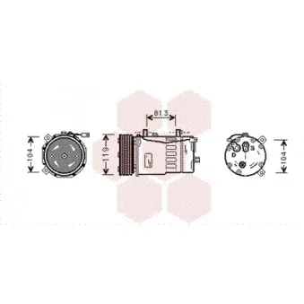 Compresseur, climatisation VAN WEZEL 5800K046