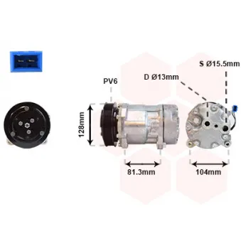 Compresseur, climatisation VAN WEZEL 5800K164