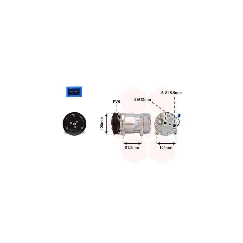 Compresseur, climatisation VAN WEZEL 5800K164