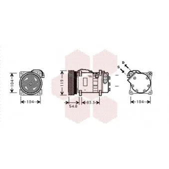 Compresseur, climatisation VAN WEZEL 5800K281