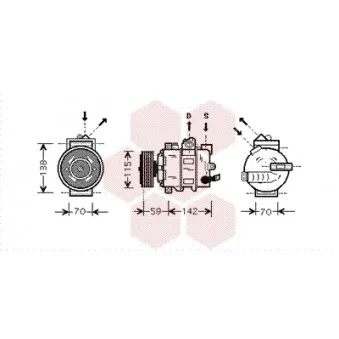 Compresseur, climatisation VAN WEZEL 5800K284