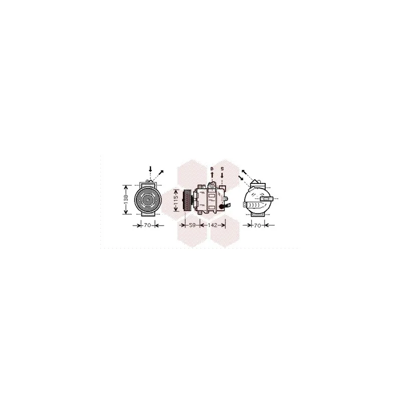 Compresseur, climatisation VAN WEZEL 5800K284