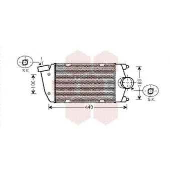 Intercooler, échangeur VAN WEZEL 74004058