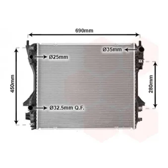 Radiateur, refroidissement du moteur VAN WEZEL 77002040