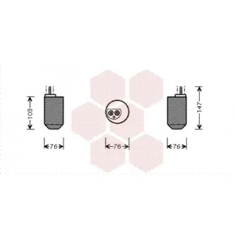 Filtre déshydratant, climatisation VAN WEZEL 7700D028