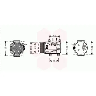 Compresseur, climatisation VAN WEZEL 7700K026