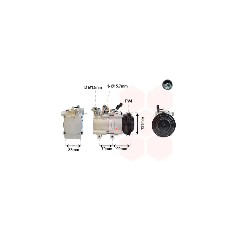 Compresseur, climatisation VAN WEZEL 8200K197