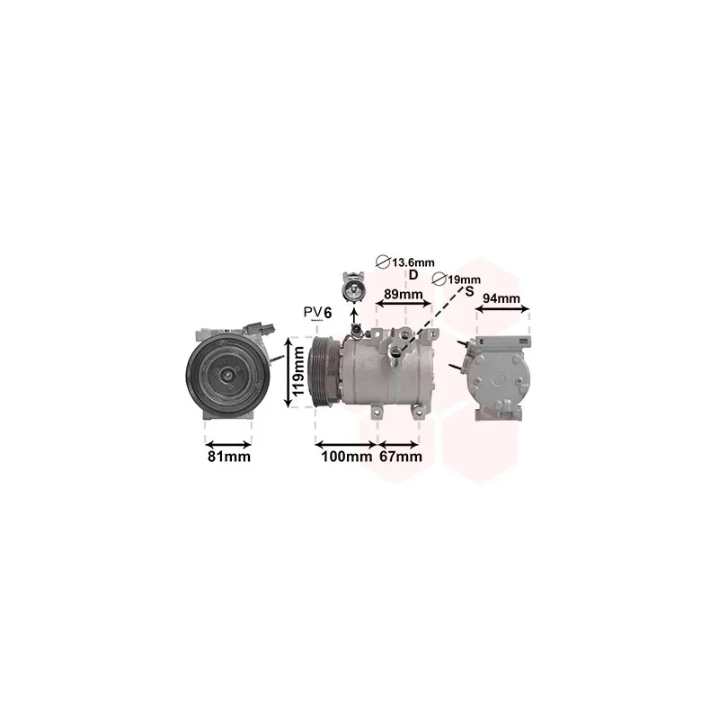 Compresseur, climatisation VAN WEZEL 8200K341